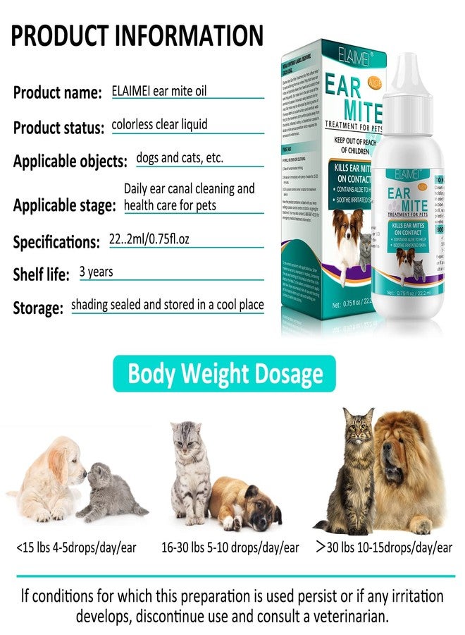 SDJUFEI Ear Mites Clean for Dogs & Cat, with Aloe Vera, Cleaner on Contact & Soothes Itching, Vet-Recommended Formula for Pets Ear Cleaning, Fast-Acting - Image 4
